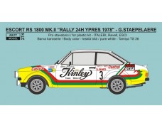 Decal – Ford Escort RS 1800 „Kinley tonic“ - 2nd place Rally Ypres 1978